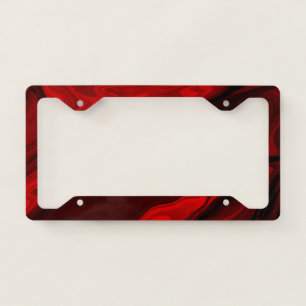 Blood Red Marble Black Background License Frame