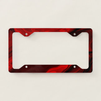 Blood Red Marble Black Background License Frame