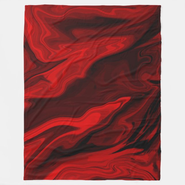 Blood Red Marble Cute Warm Fleece Blanket (Front)