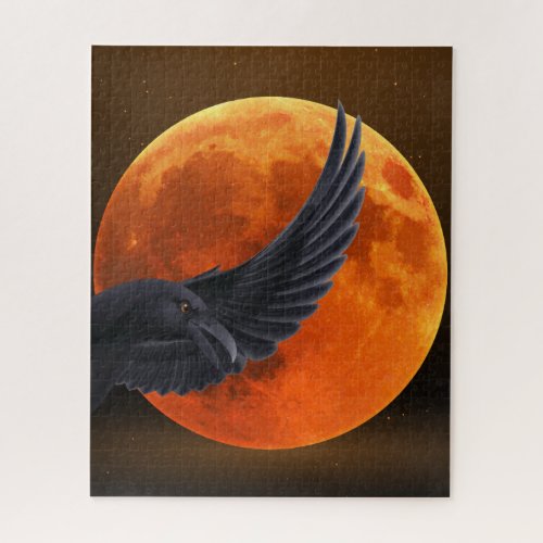  Blood Red Moon Black Raven   Jigsaw Puzzle