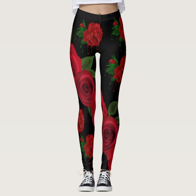 Blood Red Roses Leggings (Front)
