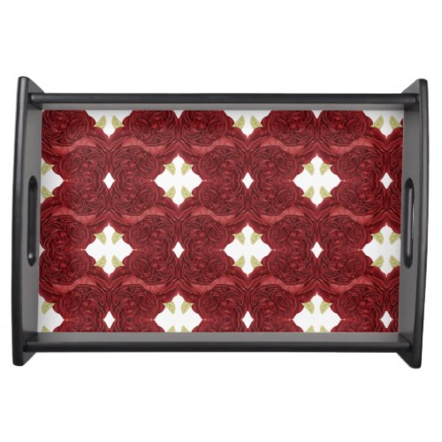 Blood Red Roses with Diamond Accent Pattern  Serving Tray