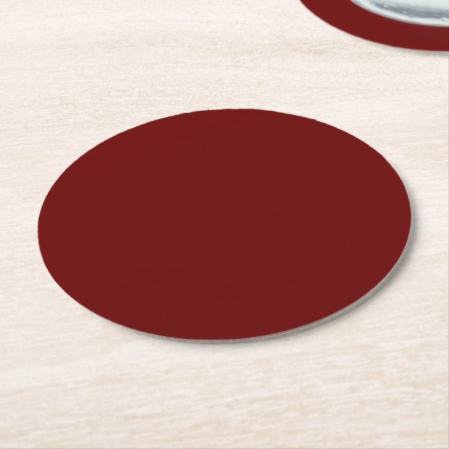 Blood Red Round Paper Coaster (Angled)