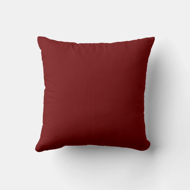 Blood Red Solid Blank Color Throw Pillow (Back)