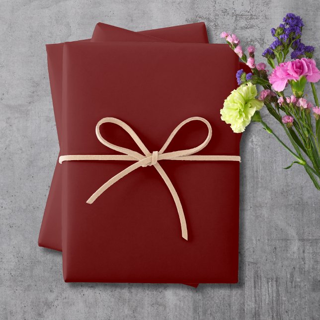 Blood Red Solid Color | Classic | Elegant  Wrapping Paper Sheets (Creator Uploaded)