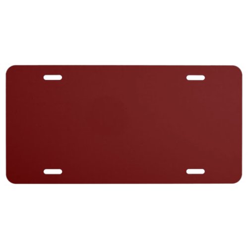 Blood red solid color   license plate