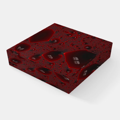 Blood Red Spilled Wine Fractal Art Paperweight