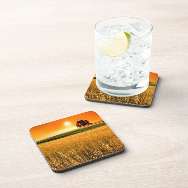 Blood-Red Sunset Beverage Coaster (Right Side)