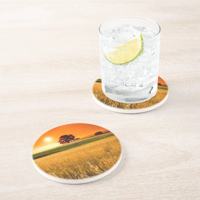 Blood-Red Sunset Drink Coaster (Side)