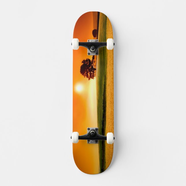 Blood-Red Sunset Skateboard Deck (Front)
