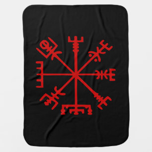 Blood Red Vegvísir (Viking Compass) Baby Blanket