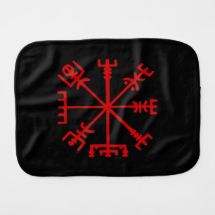 Blood Red Vegvísir (Viking Compass) Baby Burp Cloth