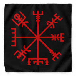 Blood Red Vegv&#237;sir (Viking Compass) Bandana