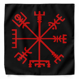 Blood Red Vegvísir (Viking Compass) Bandana