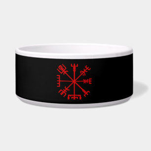 Blood Red Vegvísir (Viking Compass) Bowl