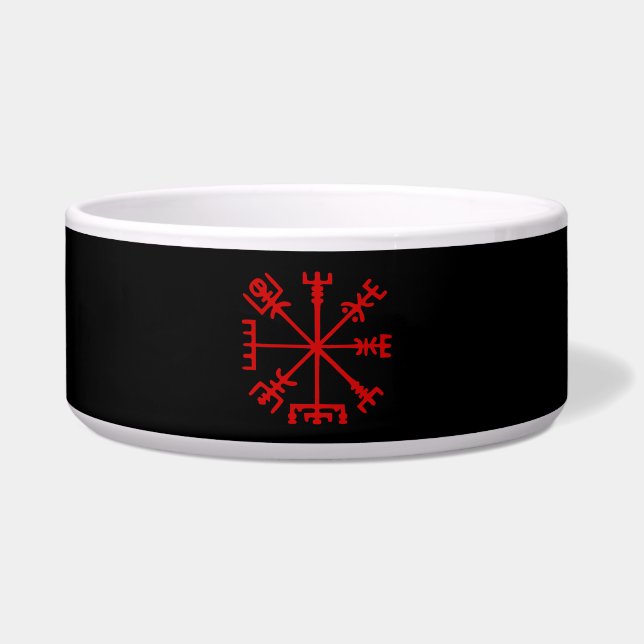 Blood Red Vegvísir (Viking Compass) Bowl (Front)