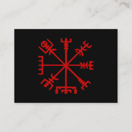 Blood Red Vegvísir (Viking Compass) Business Card