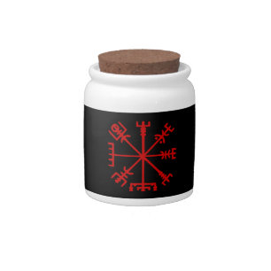 Blood Red Vegvísir (Viking Compass) Candy Jar