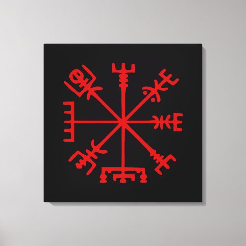 Blood Red Vegvsir Viking Compass Canvas Print