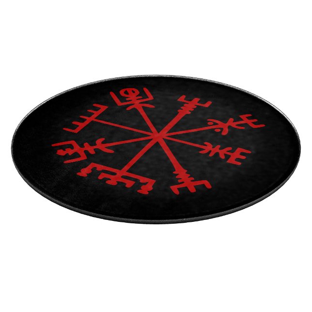 Blood Red Vegvísir (Viking Compass) Cutting Board (Corner)