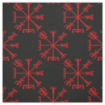 Blood Red Vegvísir (Viking Compass) Fabric