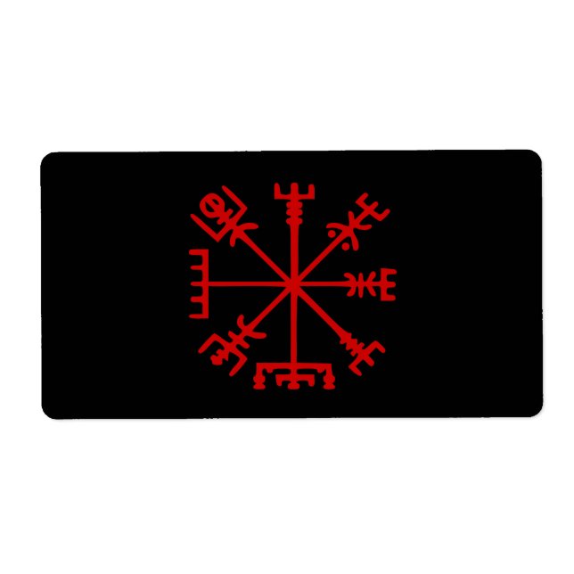 Blood Red Vegvísir (Viking Compass) Label (Front)