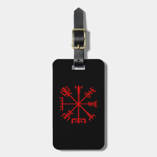 Blood Red Vegvísir (Viking Compass) Luggage Tag