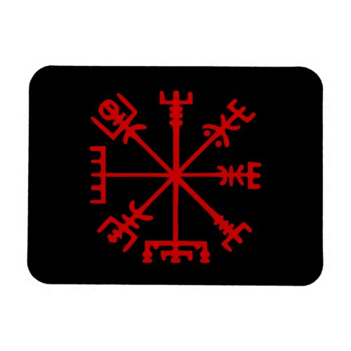 Blood Red Vegvsir Viking Compass Magnet