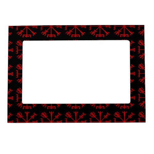 Blood Red Vegvsir Viking Compass Magnetic Frame