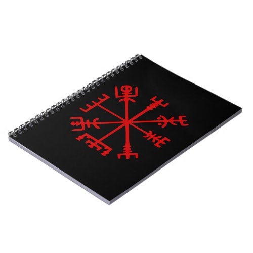 Blood Red Vegvsir Viking Compass Notebook