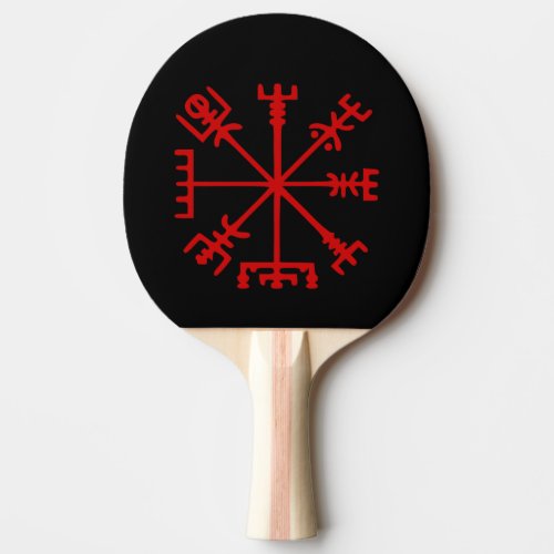 Blood Red Vegvsir Viking Compass Ping Pong Paddle