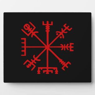 Blood Red Vegvísir (Viking Compass) Plaque
