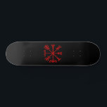 Blood Red Vegvísir (Viking Compass) Skateboard<br><div class="desc">Vegvísir (Viking Compass) / Nordic Symbols. If this sign is carried, one will never lose one's way in storms or bad weather, even when the way is not known. Globe Trotters specialises in idiosyncratic imagery from around the globe. Here you will find unique Greeting Cards, Postcards, Posters, Mousepads and more....</div>