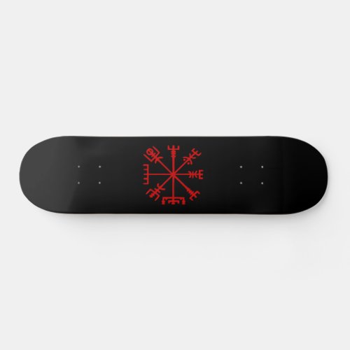 Blood Red Vegvsir Viking Compass Skateboard