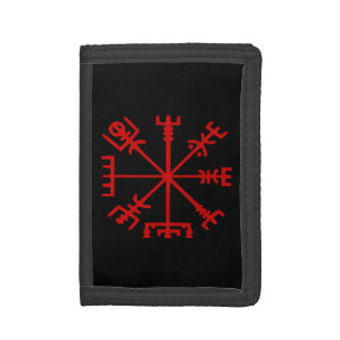 Blood Red Vegvísir (Viking Compass) Trifold Wallet