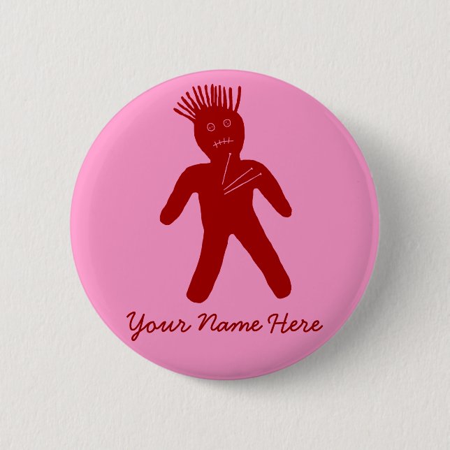 Blood Red Voodoo Doll Button (Front)