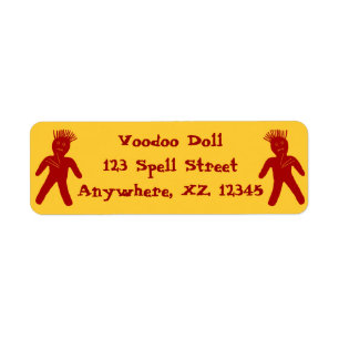 Blood Red Voodoo Doll Label
