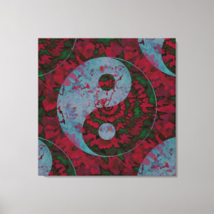 Blood Red Yin Yang Symbol Art Canvas Print