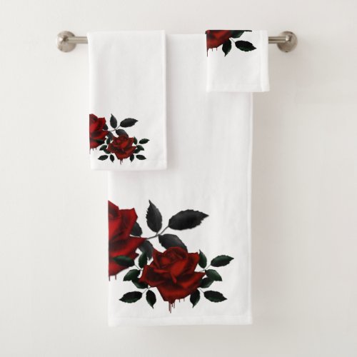 Blood Rose Bath Towel Set