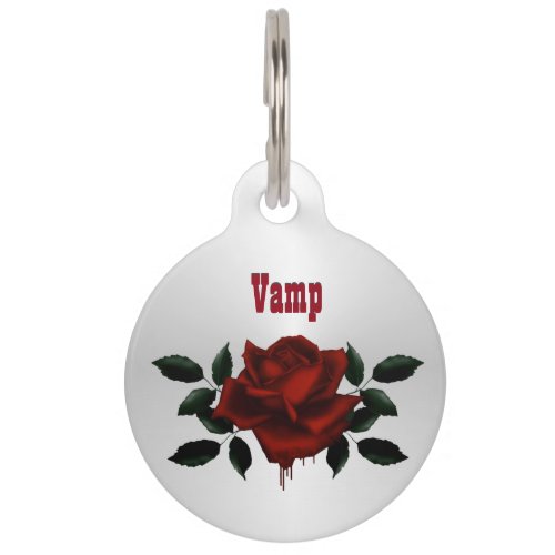 Blood Rose Contact Info and License Pet ID Tag