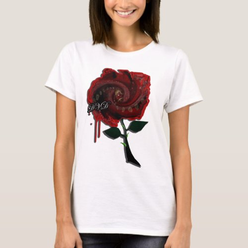 Blood rose girls goth emo industrial music club T_Shirt