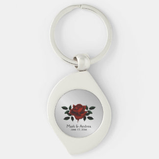 Blood Rose Goth Wedding Party GIft Keychain
