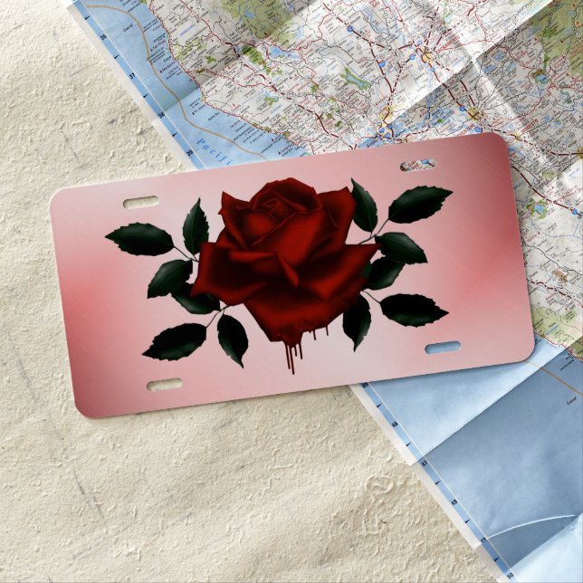Blood Rose License Plate (In Situ)