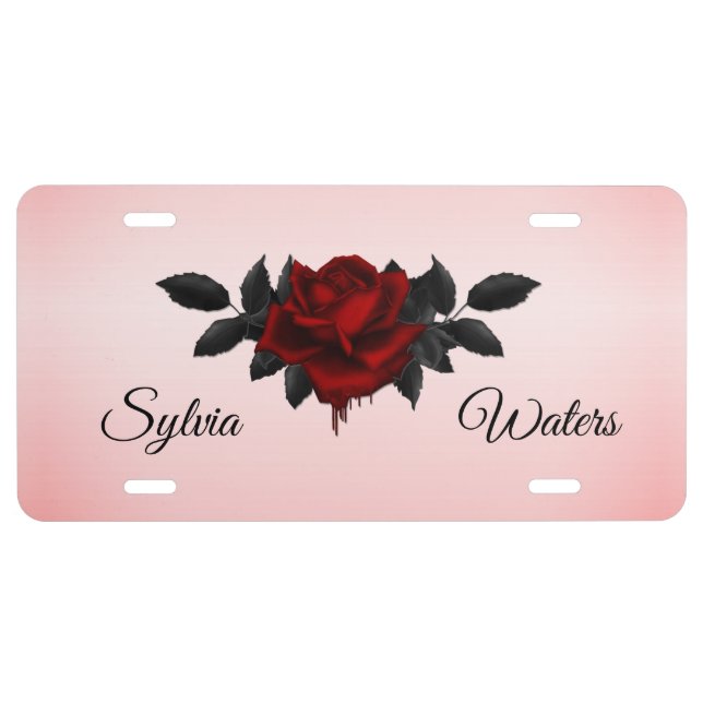 Blood Rose Personal License Plate (Front)