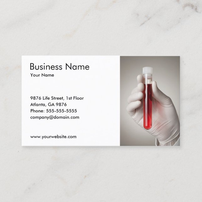 Blood Sample Business Card Template (Front)