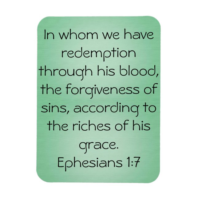Blood scripture Ephesians 1:7 magnet (Vertical)