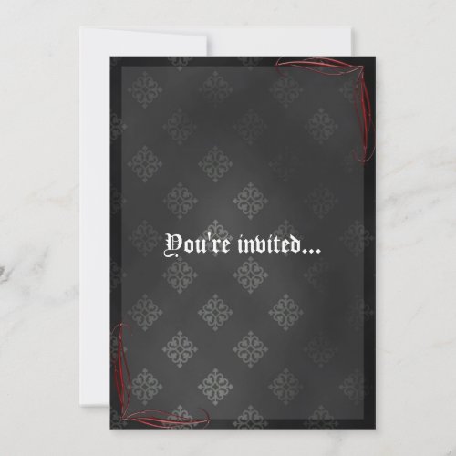 Blood Scroll Vampire Goth Wedding Invitation