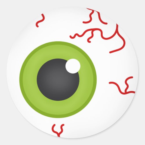 Blood shot Green Eyeball Offset Halloween Sticker