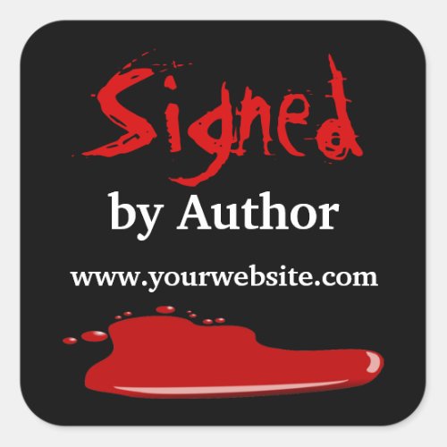 Blood Signed by Author Stickers Customizable