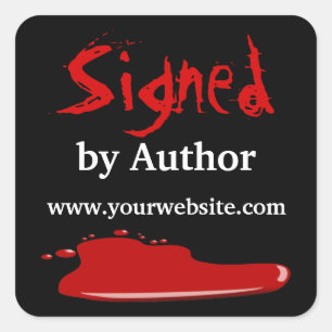 Blood Signed by Author Stickers Customizable